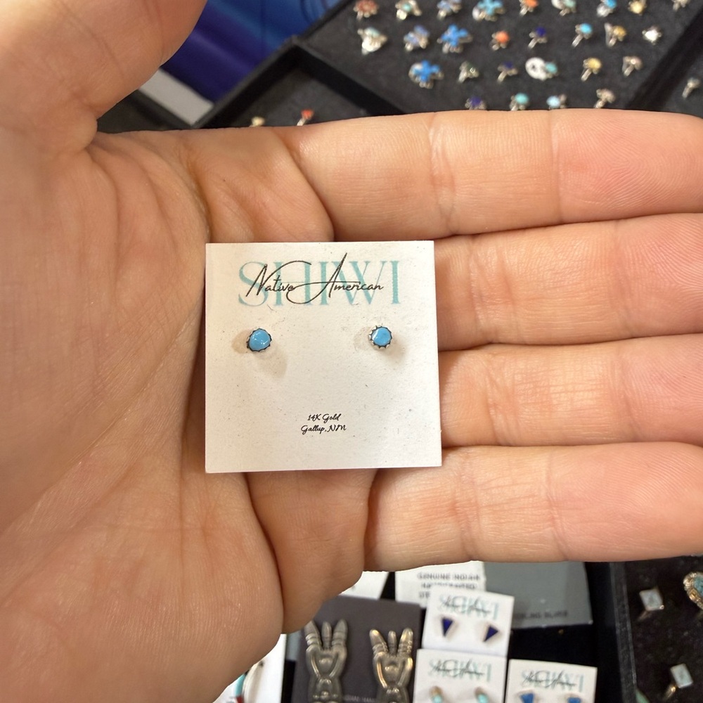 Silver and Turquoise Stud Earrings